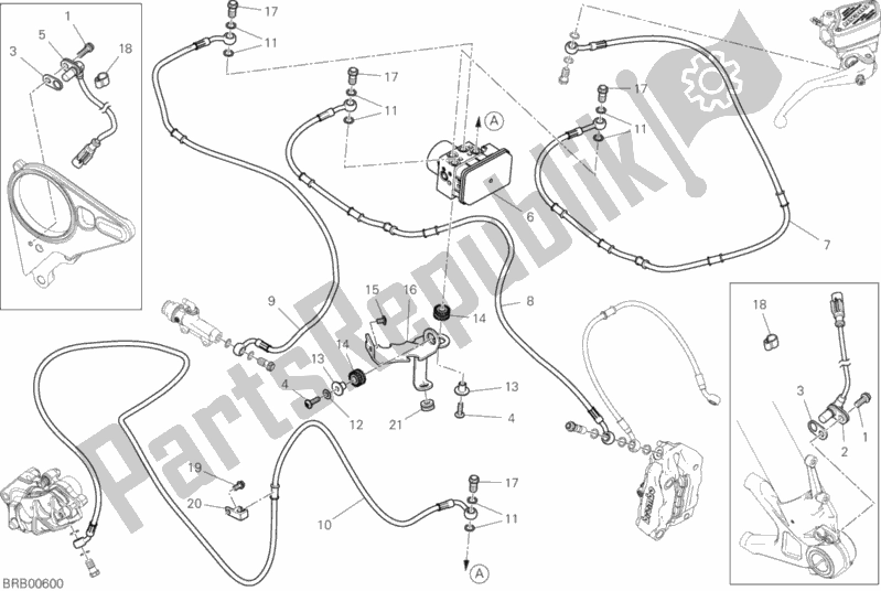 All parts for the Braking System Abs of the Ducati Diavel Xdiavel Sport Pack Brasil 1260 2018